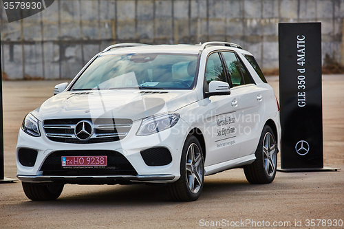 Image of Kiev, Ukraine - OCTOBER 10, 2015: Mercedes Benz star experience. The series of test drives