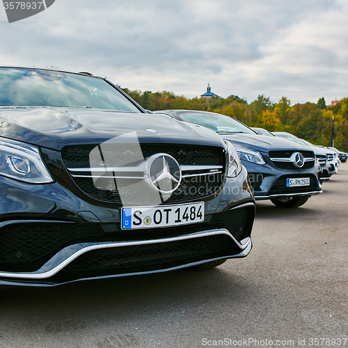 Image of Kiev, Ukraine - OCTOBER 10, 2015: Mercedes Benz star experience. The series of test drives