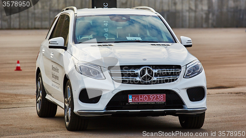 Image of Kiev, Ukraine - OCTOBER 10, 2015: Mercedes Benz star experience. The series of test drives