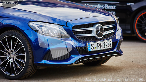 Image of Kiev, Ukraine - OCTOBER 10, 2015: Mercedes Benz star experience. The series of test drives. 