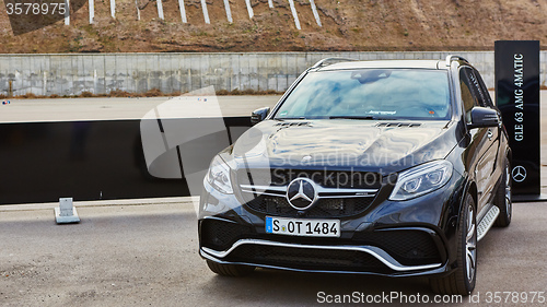 Image of Kiev, Ukraine - OCTOBER 10, 2015: Mercedes Benz star experience. The series of test drives