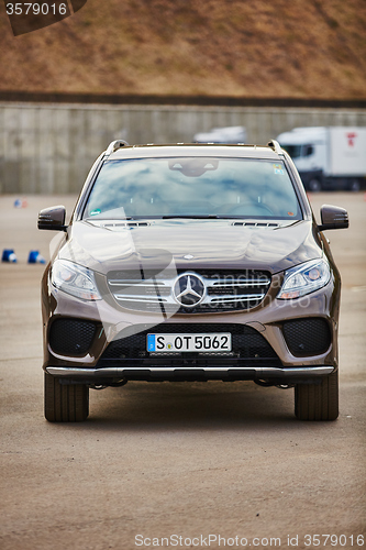 Image of Kiev, Ukraine - OCTOBER 10, 2015: Mercedes Benz star experience. The series of test drives