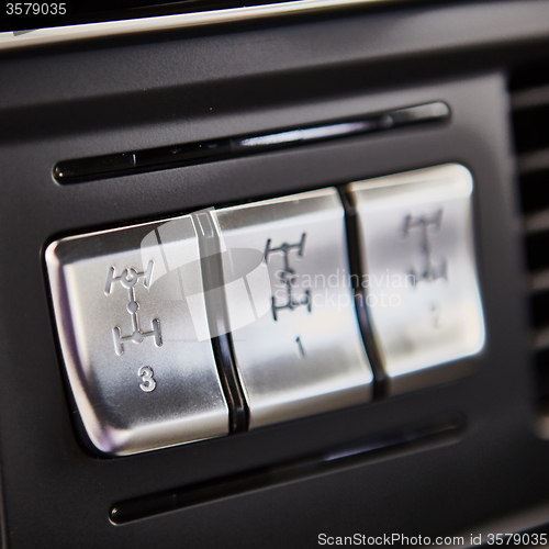 Image of Luxury car interior details.