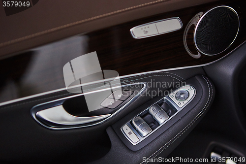 Image of Luxury car interior details.