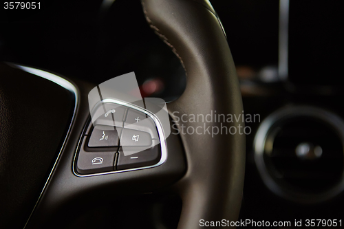 Image of Luxury car interior details.