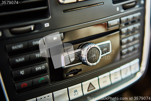 Image of Luxury car interior details.