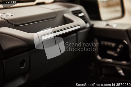 Image of Luxury car interior details.