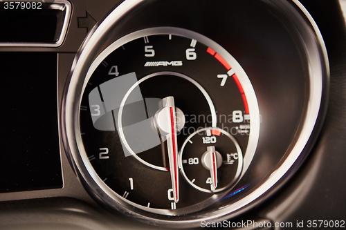 Image of Luxury car interior details.