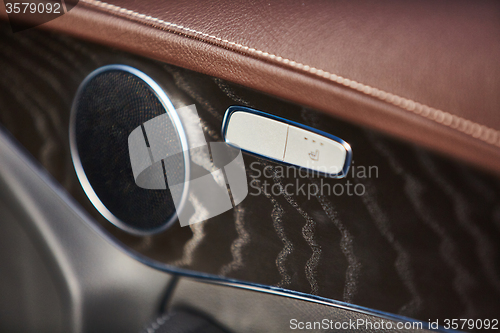 Image of Luxury car interior details.