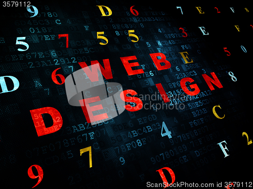Image of Web design concept: Web Design on Digital background