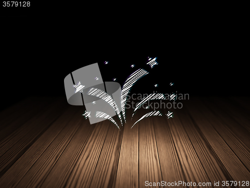 Image of Entertainment, concept: Fireworks in grunge dark room