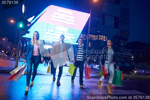 Image of Group Of Friends Enjoying Shopping