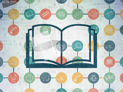 Image of Education concept: Book on Digital Paper background
