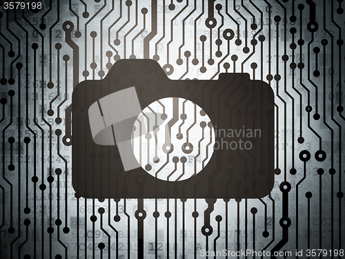 Image of Vacation concept: circuit board with Photo Camera