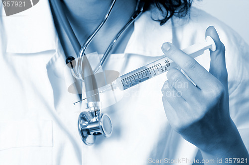 Image of Portrait of a young doctor with stethoscope.