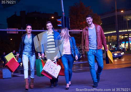 Image of Group Of Friends Enjoying Shopping