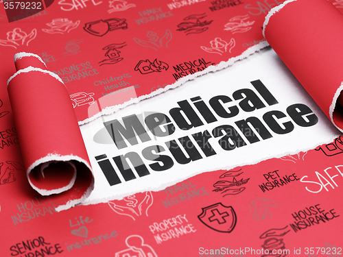 Image of Insurance concept: black text Medical Insurance under the piece of  torn paper