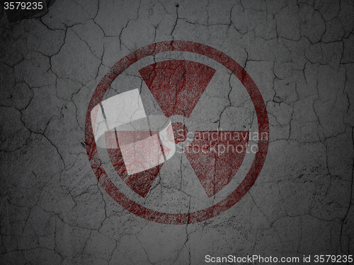 Image of Science concept: Radiation on grunge wall background