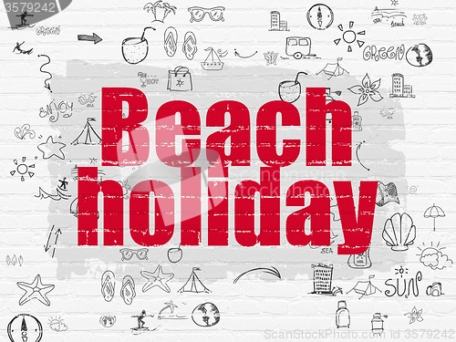 Image of Tourism concept: Beach Holiday on wall background