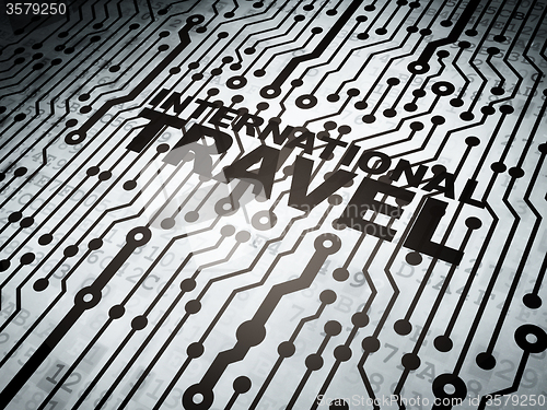 Image of Travel concept: circuit board with International Travel