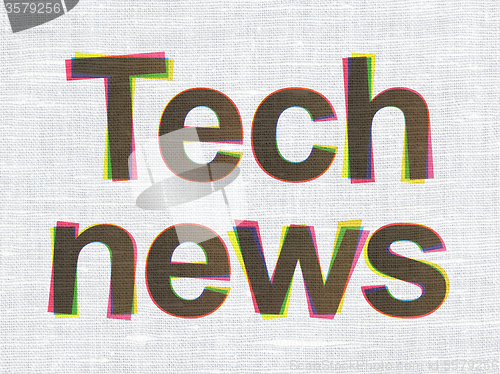 Image of News concept: Tech News on fabric texture background