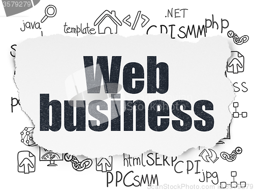 Image of Web design concept: Web Business on Torn Paper background