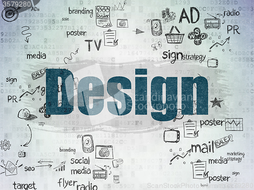 Image of Marketing concept: Design on Digital Paper background