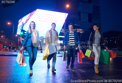 Image of Group Of Friends Enjoying Shopping