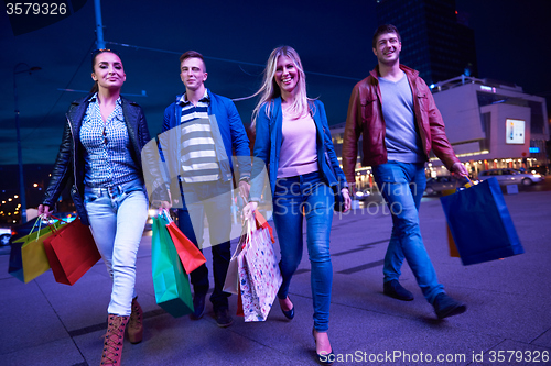 Image of Group Of Friends Enjoying Shopping