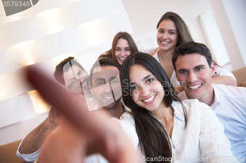 Image of group of friends taking selfie