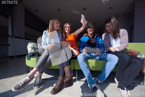 Image of students group taking selfie