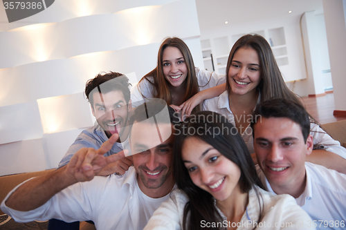 Image of group of friends taking selfie