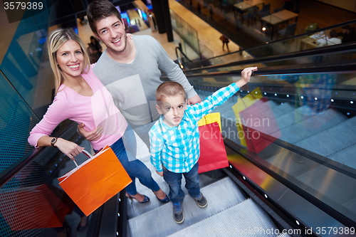 Image of family in shopping mall