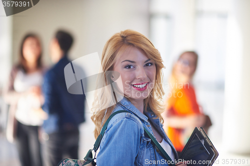 Image of student girl with tablet computer