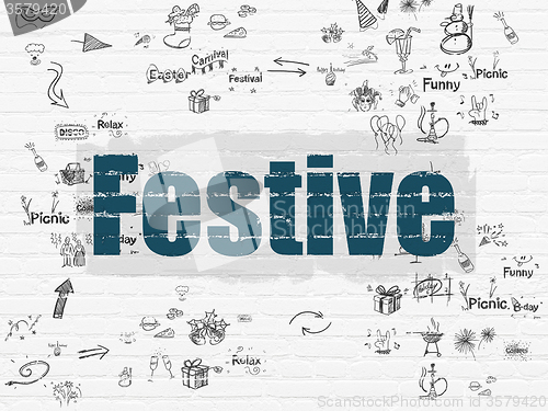 Image of Holiday concept: Festive on wall background