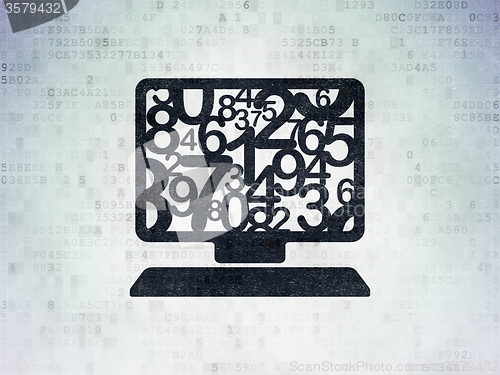 Image of Learning concept: Computer Pc on Digital Paper background