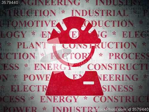 Image of Industry concept: Factory Worker on Digital Paper background