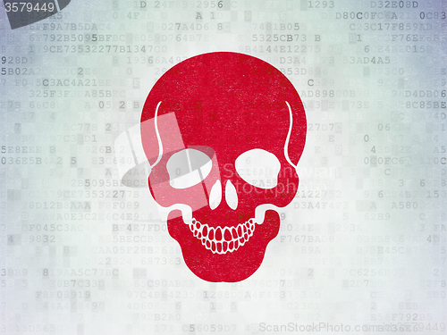 Image of Healthcare concept: Scull on Digital Paper background