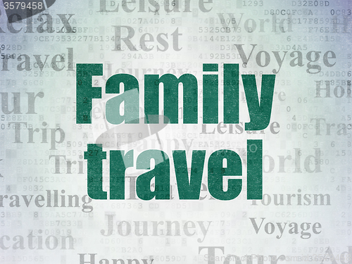 Image of Vacation concept: Family Travel on Digital Paper background