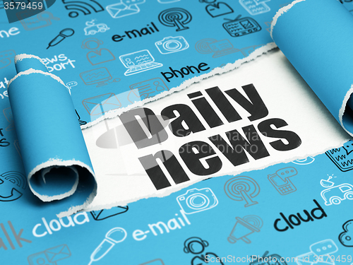 Image of News concept: black text Daily News under the piece of  torn paper