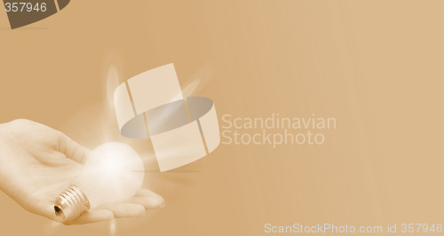 Image of Background with lit lightbulb