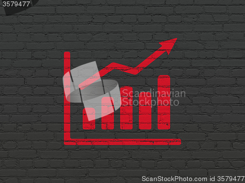 Image of News concept: Growth Graph on wall background