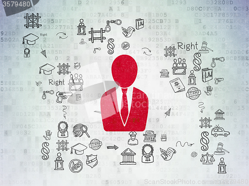 Image of Law concept: Business Man on Digital Paper background