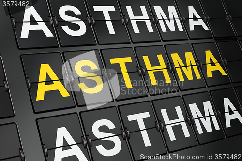 Image of Health concept: Asthma on airport board background