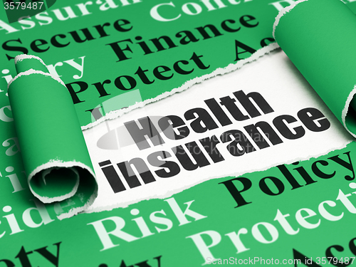Image of Insurance concept: black text Health Insurance under the piece of  torn paper