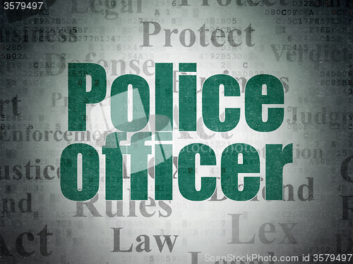 Image of Law concept: Police Officer on Digital Paper background