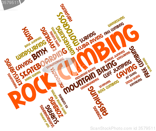 Image of Rock Climbing Represents Text Rocks And Climber