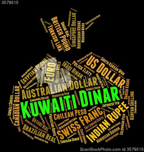 Image of Kuwaiti Dinar Indicates Foreign Currency And Coinage