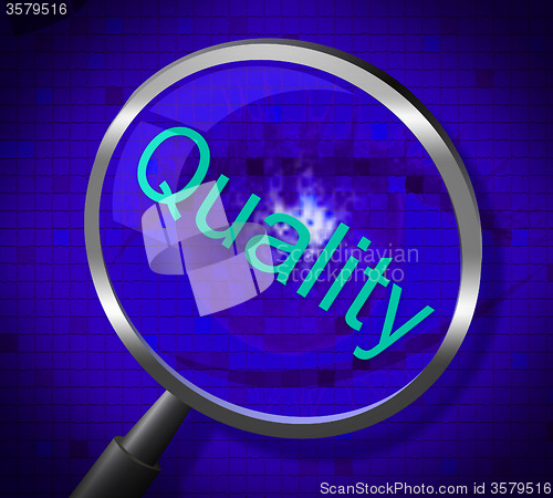 Image of Magnifier Quality Indicates Searches Research And Certified