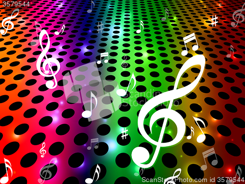 Image of Background Music Shows Sound Track And Clef